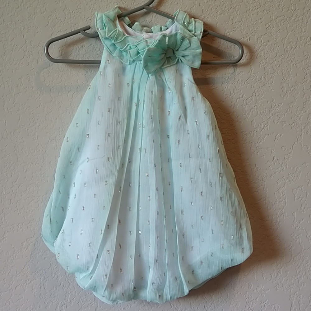 9M Romper Seafoam Tulle Lined Special Occasion